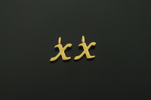 알파벳 X, AX-G7, 2개, 골드도금, 무니켈, 6mm, 링크의 내경 1.7mm