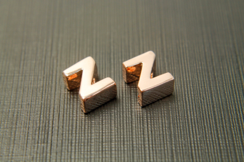 알파벳대문자 Z, AZ-P6, 2개, 로즈골드도금