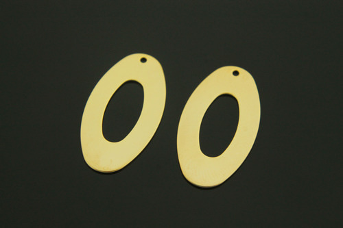 오벌 링 펜던트, B20-G4, 2개, 골드도금, 무니켈, Oval 24x13mm, 0.5mm thick