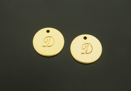 알파벳코인, AD-G9, 2개, 무니켈, 골드도금, 12mm