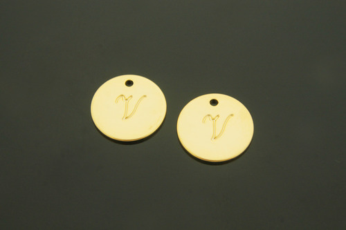 알파벳코인, AV-G9, 2개, 무니켈, 골드도금, 12mm