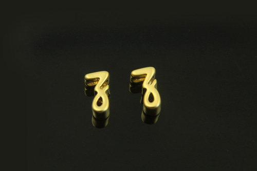알파벳소문자 z, AZ-G10, 2개, 무광골드도금, 7x4x3mm