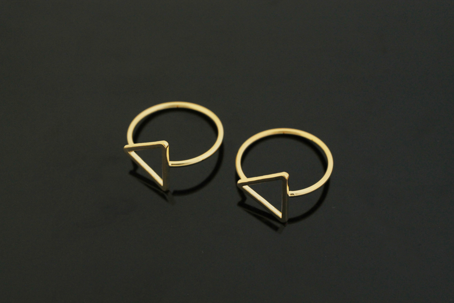 [Y9-G6]Geometric Triangle Ring for dainty charms, Nickel Free, 1 piece, Inner 17mm, 16K Gold Plated Brass, Minimalist ring, Dainty ring