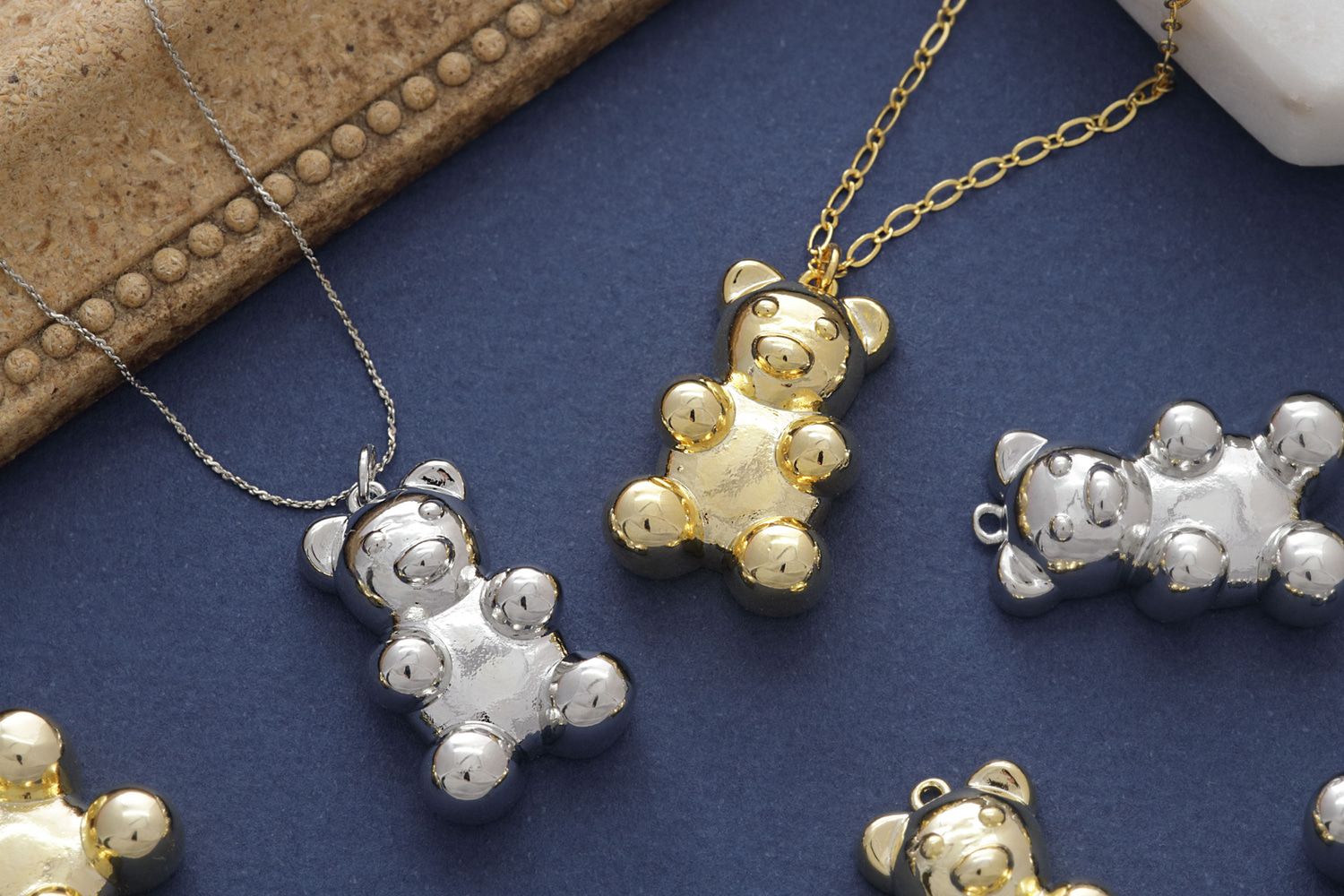 [N49-VC1] Teddy bear pendant (L), Brass, Nickel free, Bear pendant, Jewelry making supplies, Wholesale jewelry, 1 piece (N49-G1, N49-G1R) 