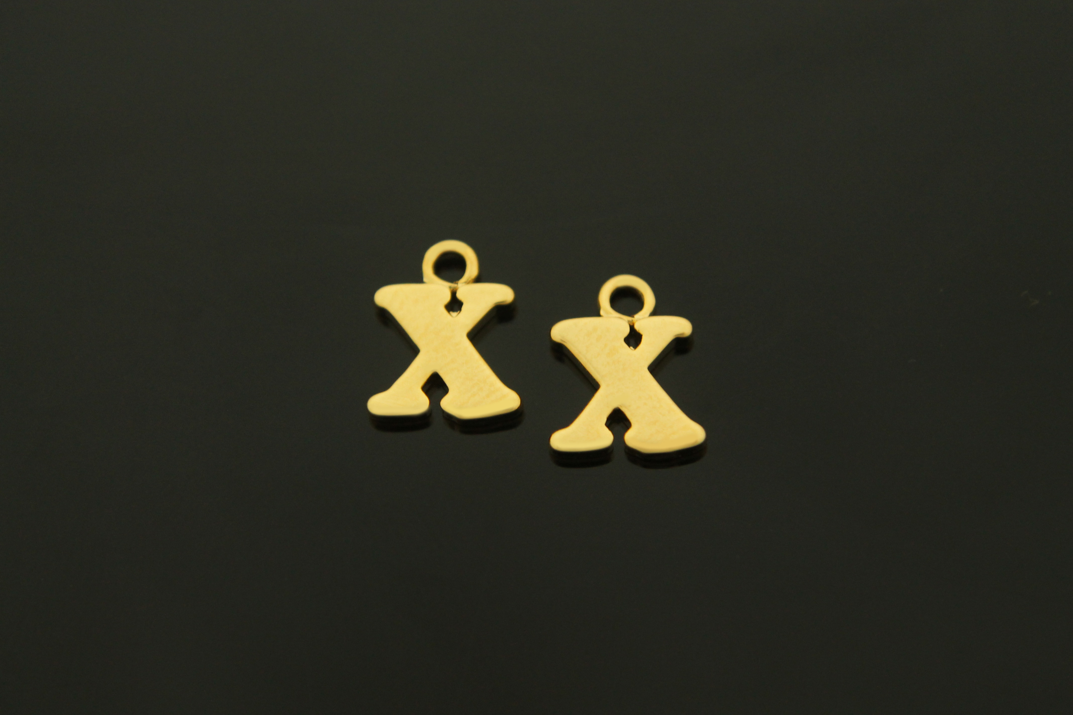 알파벳대문자(링크), AX-G4, 2개, 무니켈, 골드도금, 10mm