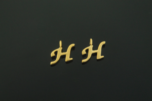 알파벳 H, AH-G7, 2개, 골드도금, 무니켈, 6mm, 링크의 내경 1.7mm