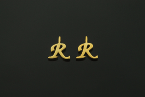 알파벳 R, AR-G7, 2개, 골드도금, 무니켈, 6mm, 링크의 내경 1.7mm