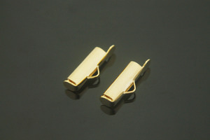 12mm 슬라이드 튜브 앤드, S91-G6, 무니켈, 20개, 12mm, 골드 도금