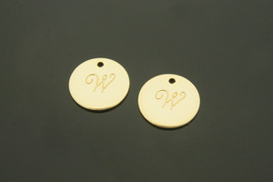 알파벳코인, AW-G9, 2개, 무니켈, 골드도금, 12mm
