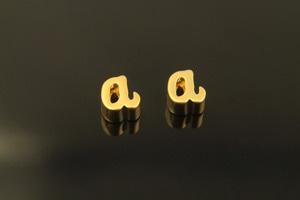 알파벳소문자 a, AA-G10, 2개, 무광골드도금, 5x5x3mm