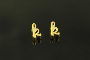 알파벳소문자 k, AK-G10, 2개, 무광골드도금, 8x4x3mm