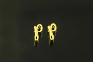 알파벳소문자 p, AP-G10, 2개, 무광골드도금, 8x4x3mm