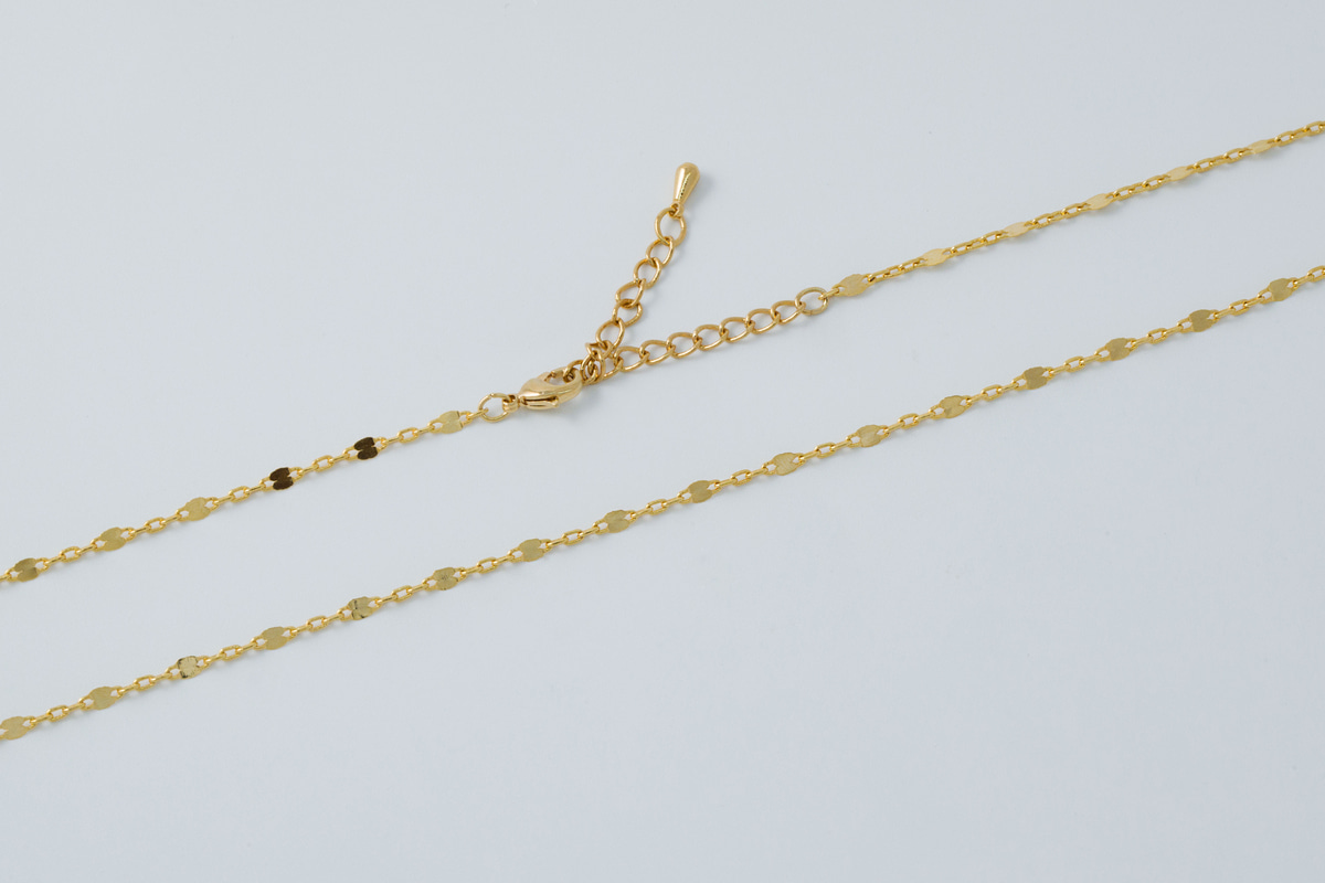 Hammered link chain necklace, N2307-G1