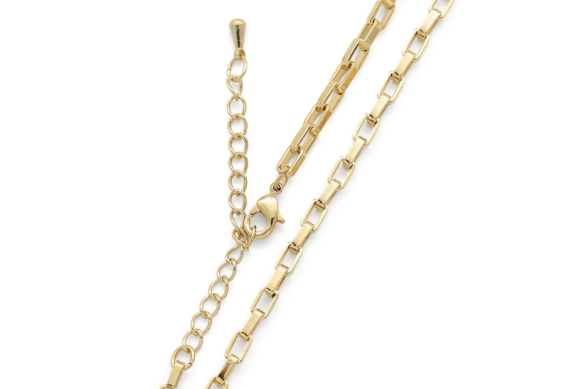 Bold rectangle link chain necklace for charm, N4708-G1