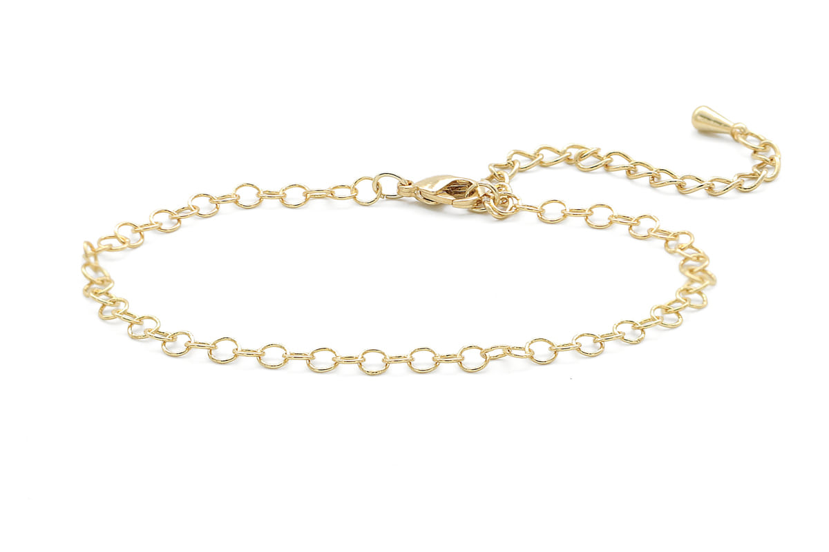 Circle link chain bracelet for charms, B4707-G1
