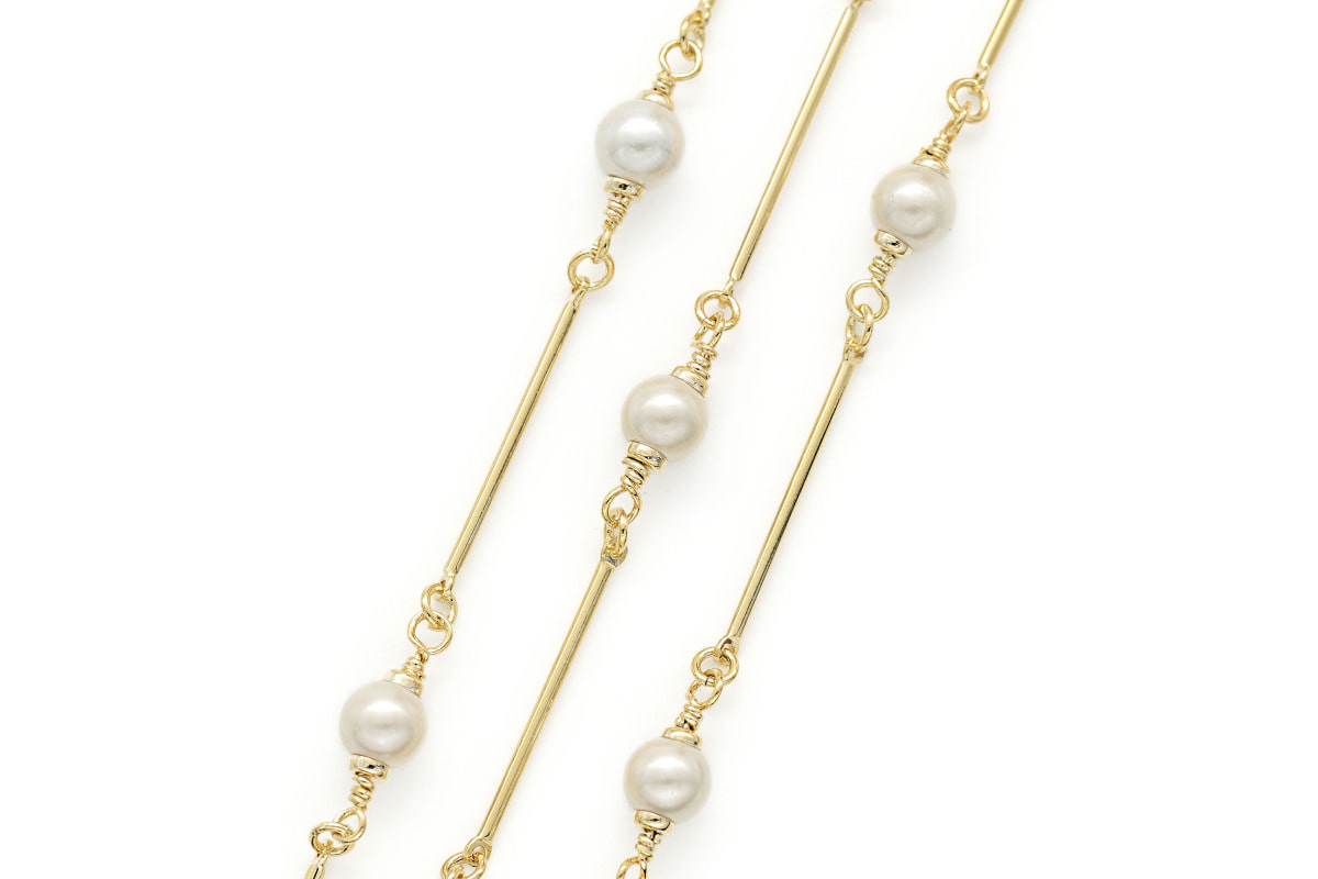 Acrylic pearl stick chain, CJ50-14