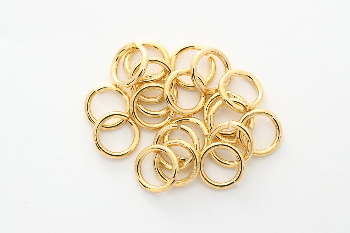 [J13-G2] Jump ring, 1.5mm thick, Inner 7mm, Jump Ring, 16k gold plated brass, Nickel free, Optional quantity