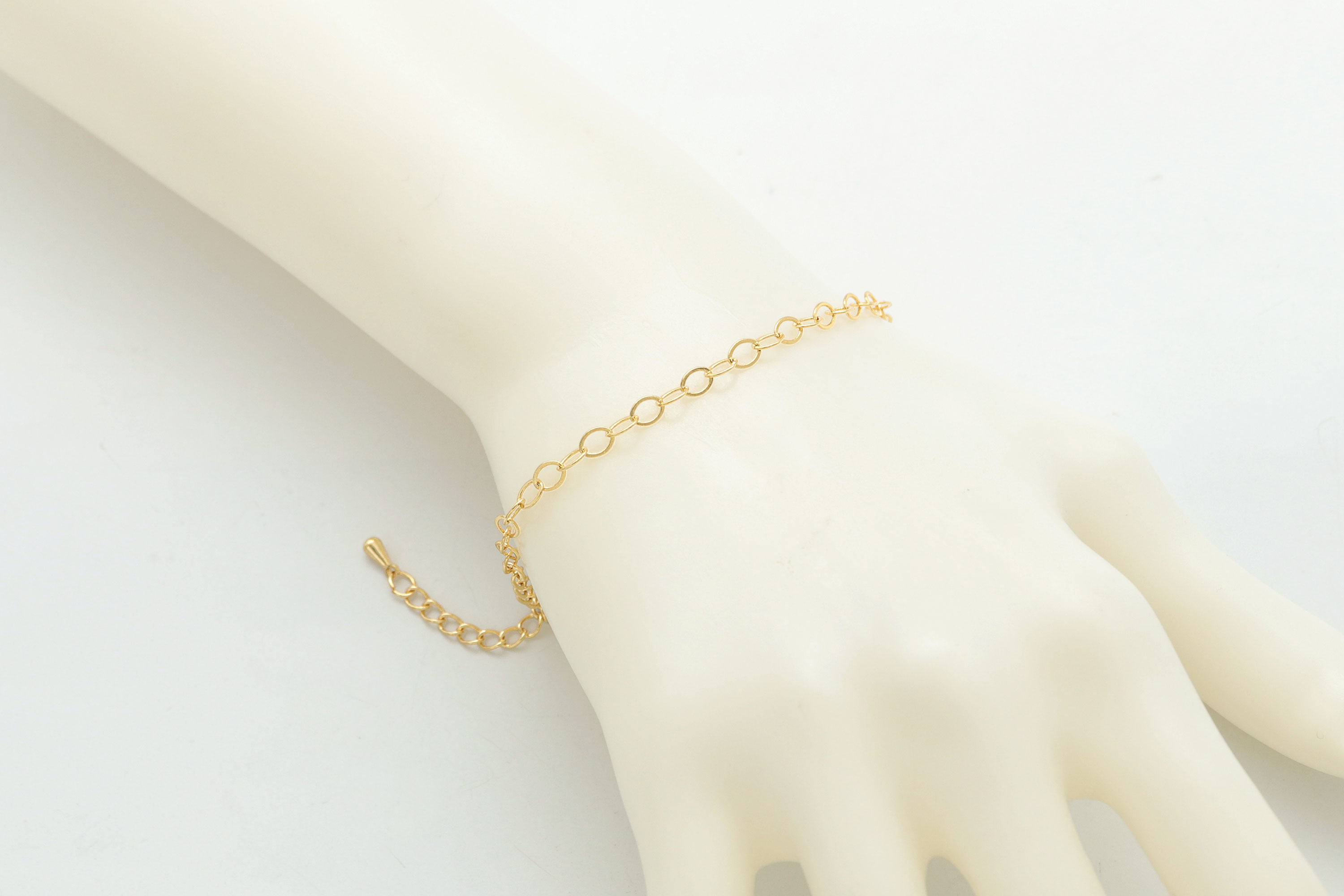 Flat oval link chain bracelet for charms