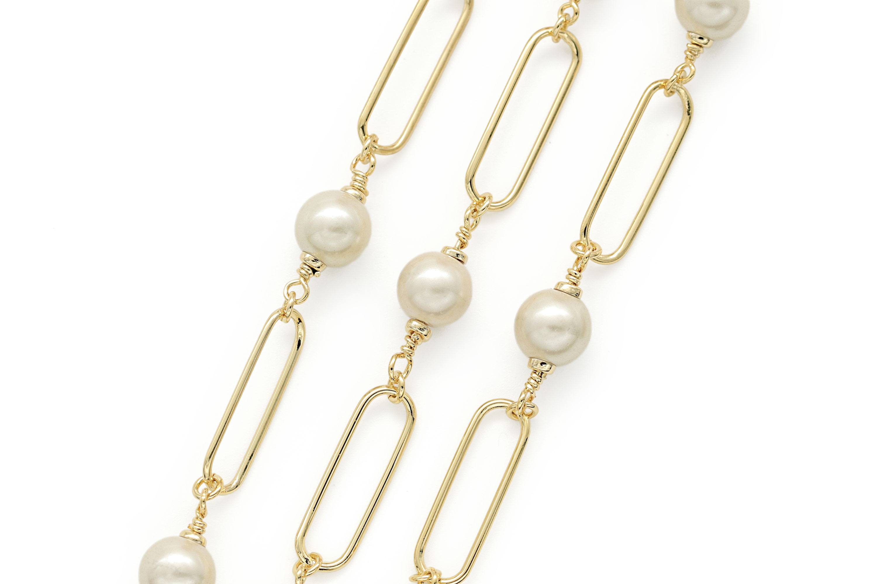 Acrylic pearl link chain, CJ50-11
