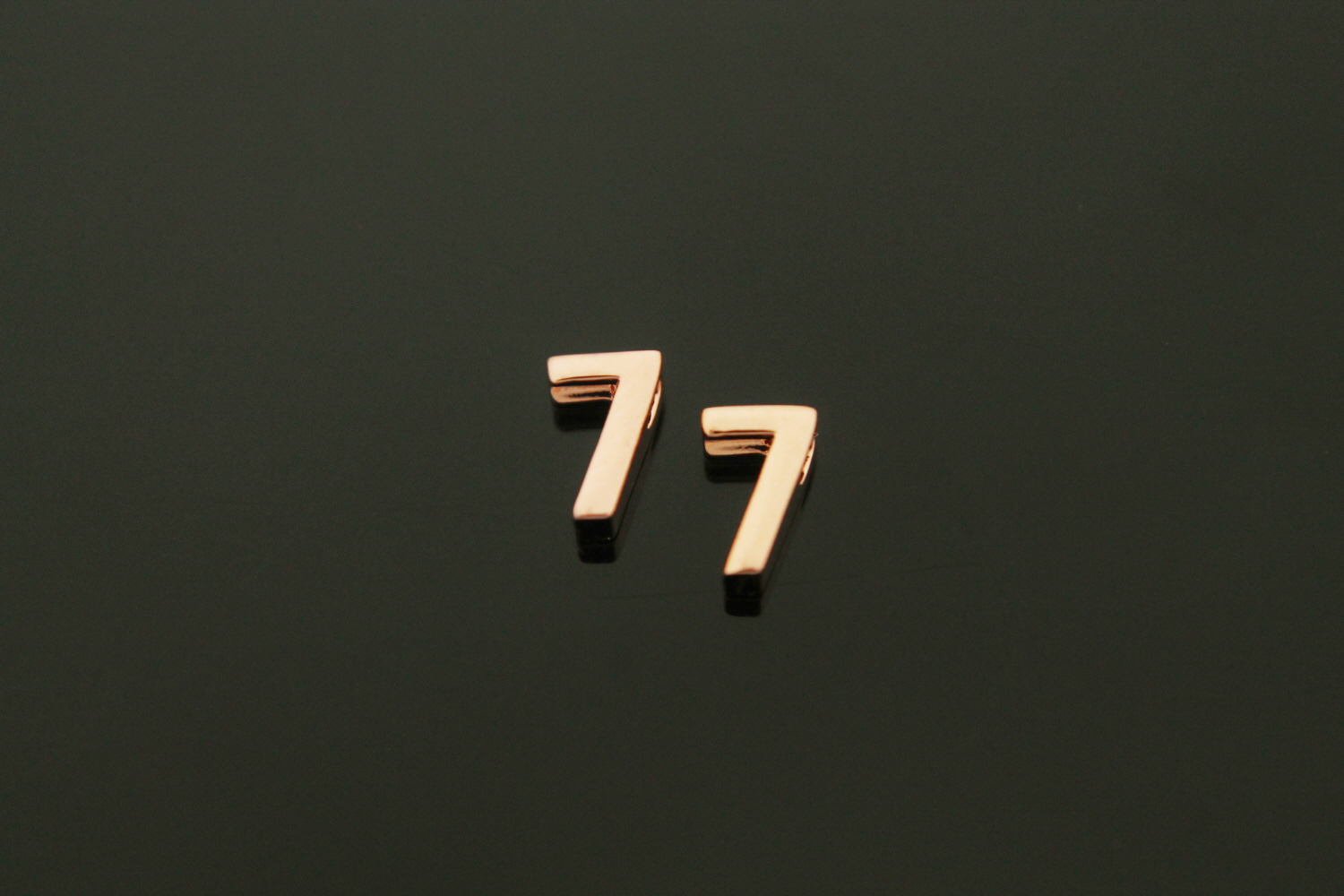 작은 숫자 7 펜던트, NU-P7, 2개, 로즈골드도금, 7x4.5x2.6mm