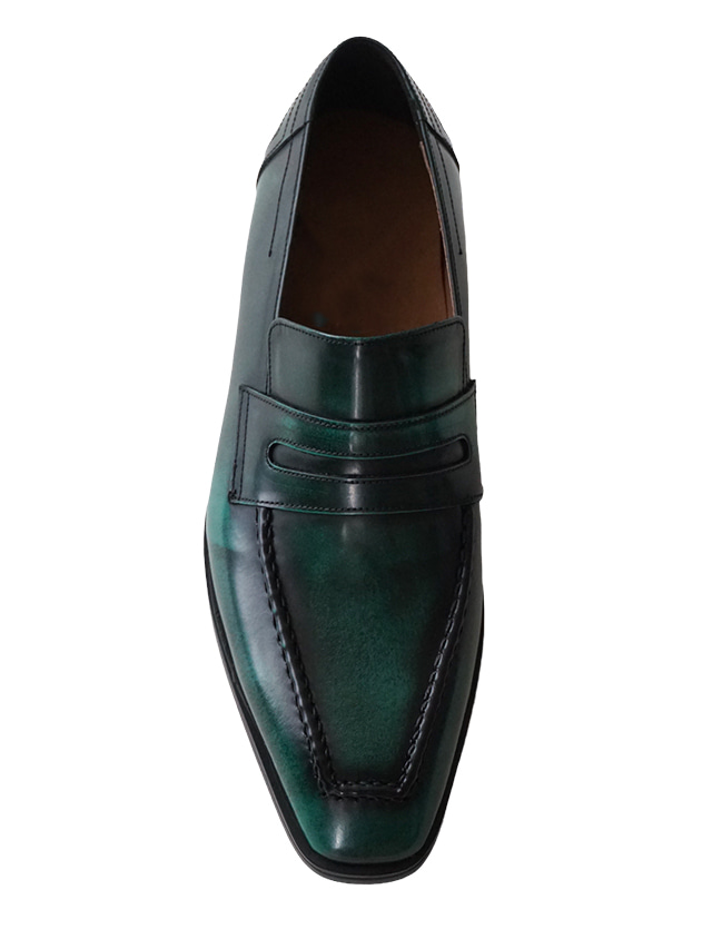Patina dyed loafer (green)