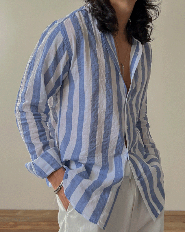 Capri linen striped shirt