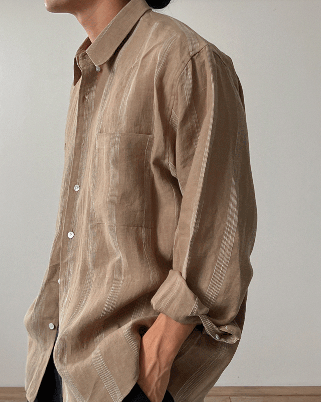 a vertical linen shirt