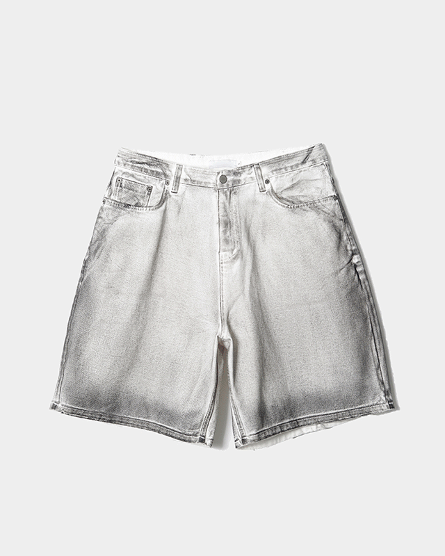 Durty painted denim shorts