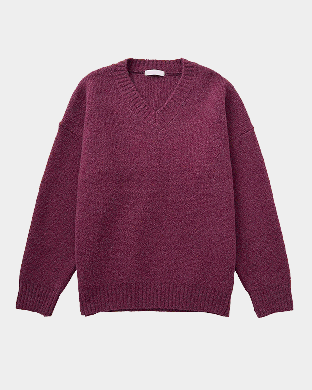 V neck wool knit
