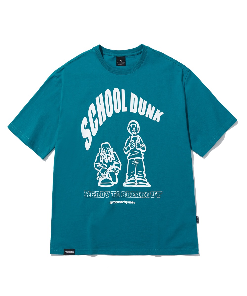 SCHOOL DUNK T-SHIRTS (BLUE GREEN) [LRPMCTA432MGRB]