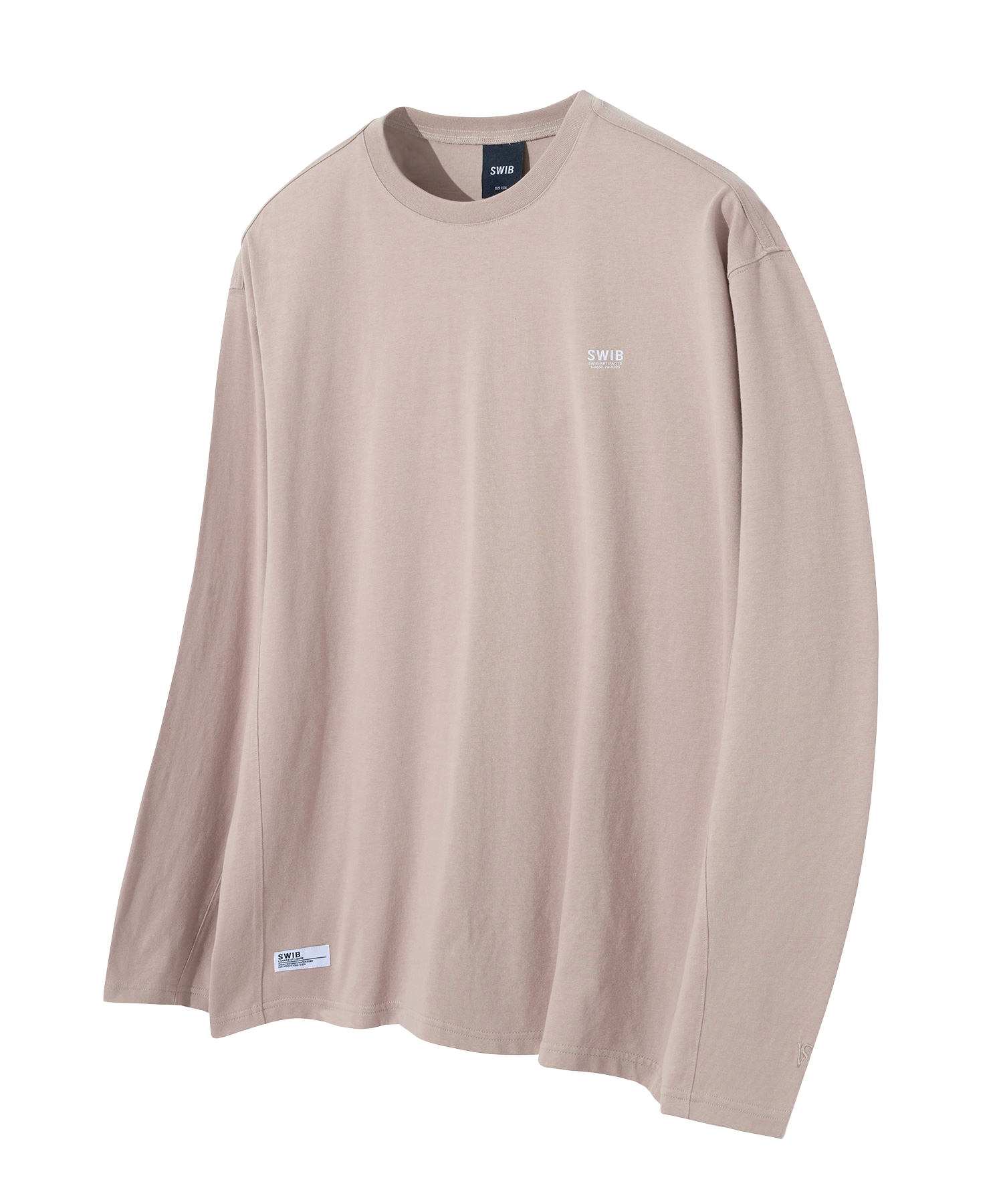 Basic Seam Point Long Sleeve T-shirts (Light Pink) [LSRSCTR115M]