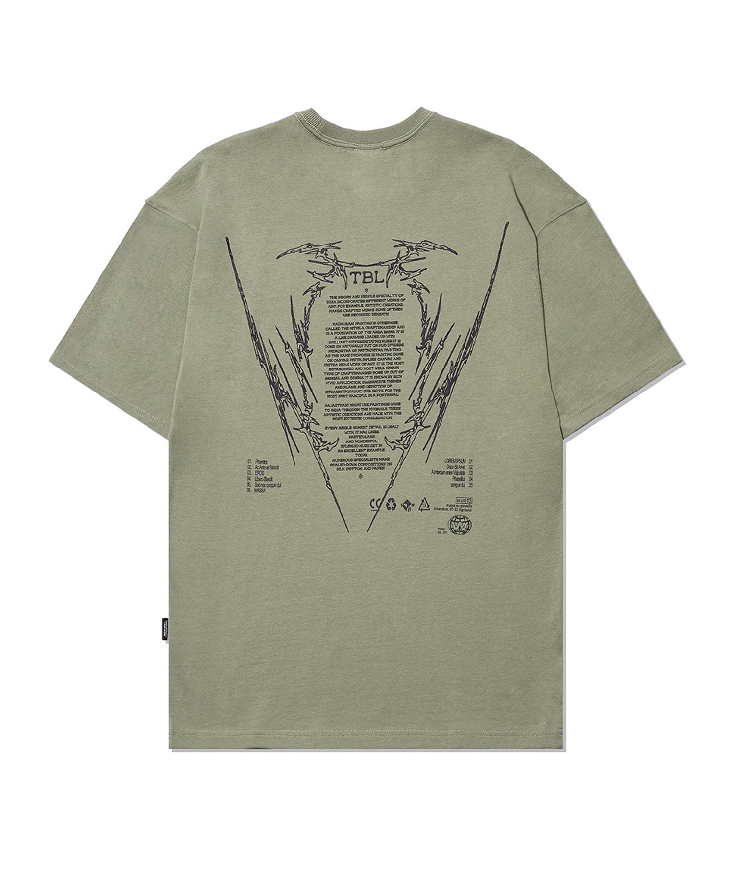 유니) 18수싱글 Y2K 그래픽 티셔츠 (레귤러핏)(카키) [LSSMCTR745M]