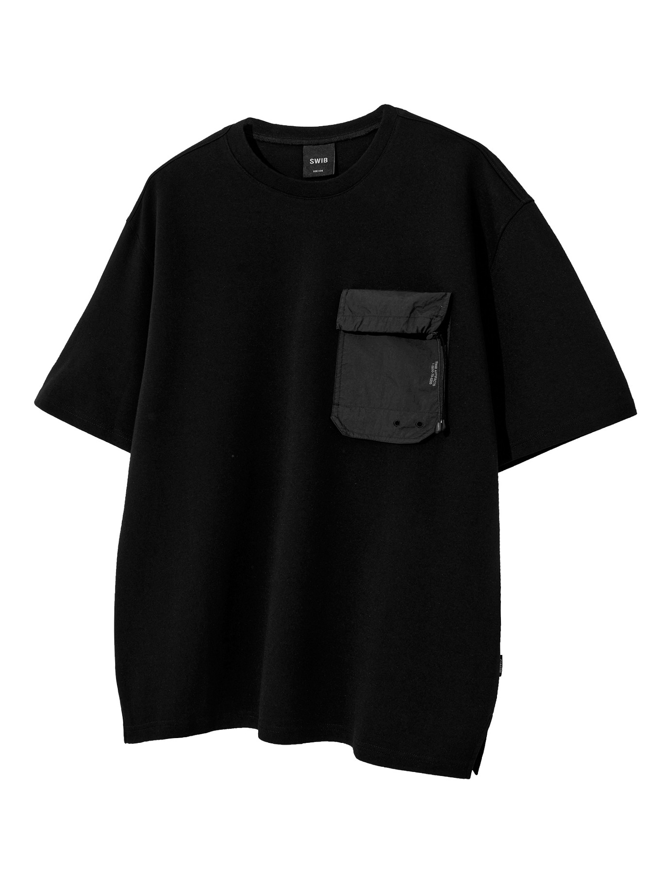 Edge Slit Pocket T-shirts (Black) [LSRMCTA312M]