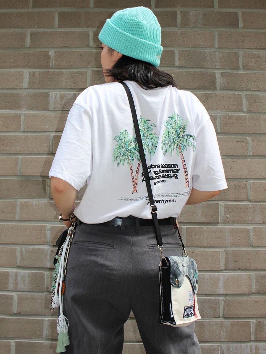 palmtree print t-shirts (white)