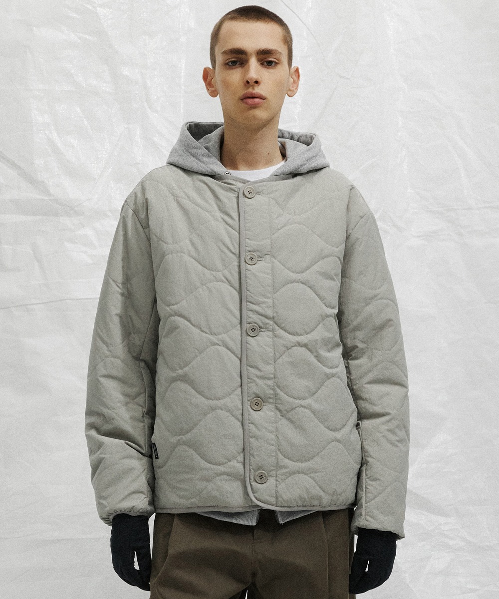 QUILTING PADDED JACKET (GREY) [LRQWCUP222M]
