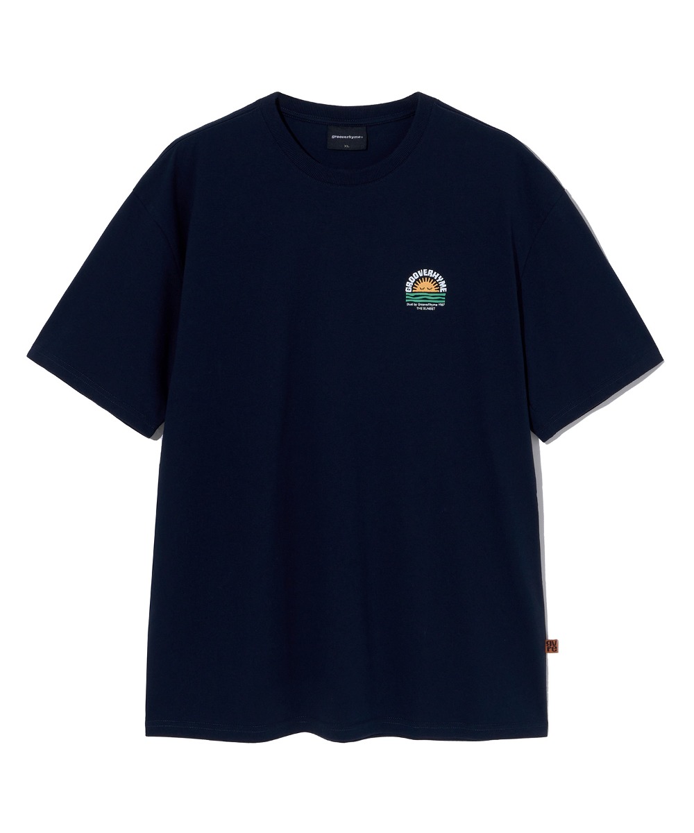 SUNSET 1987 GRAPHIC T-SHIRTS (NAVY) [LRRMCTA354M]
