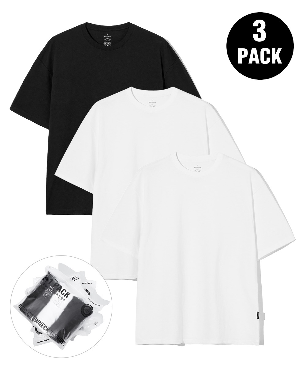 [3PACK] COTTON BASIC T-SHIRTS PACKAGE (2 COLOR) [LRARCTA403M]