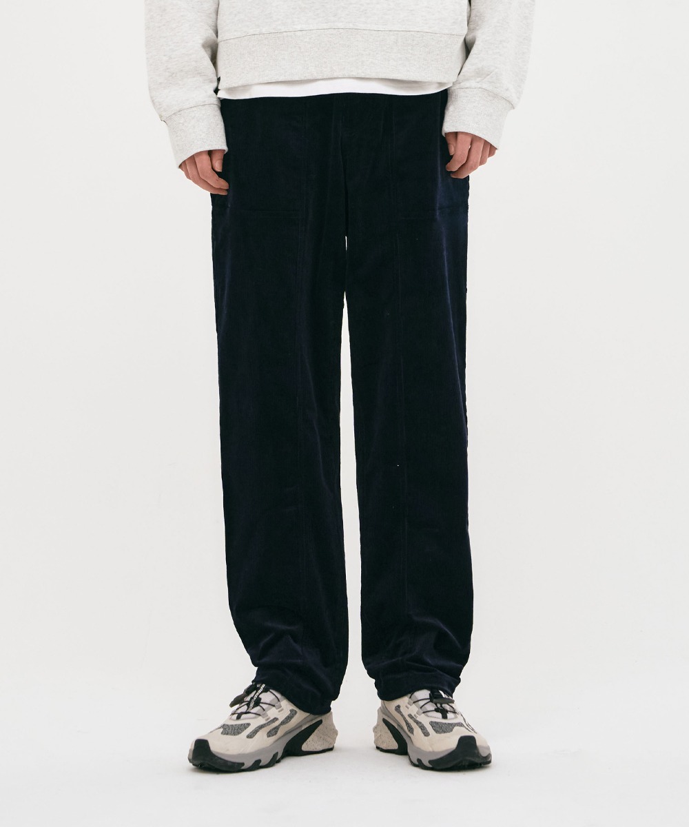 CORDUROY TAPERED BELTED PANTS (NAVY) [LRSWCPA909M]
