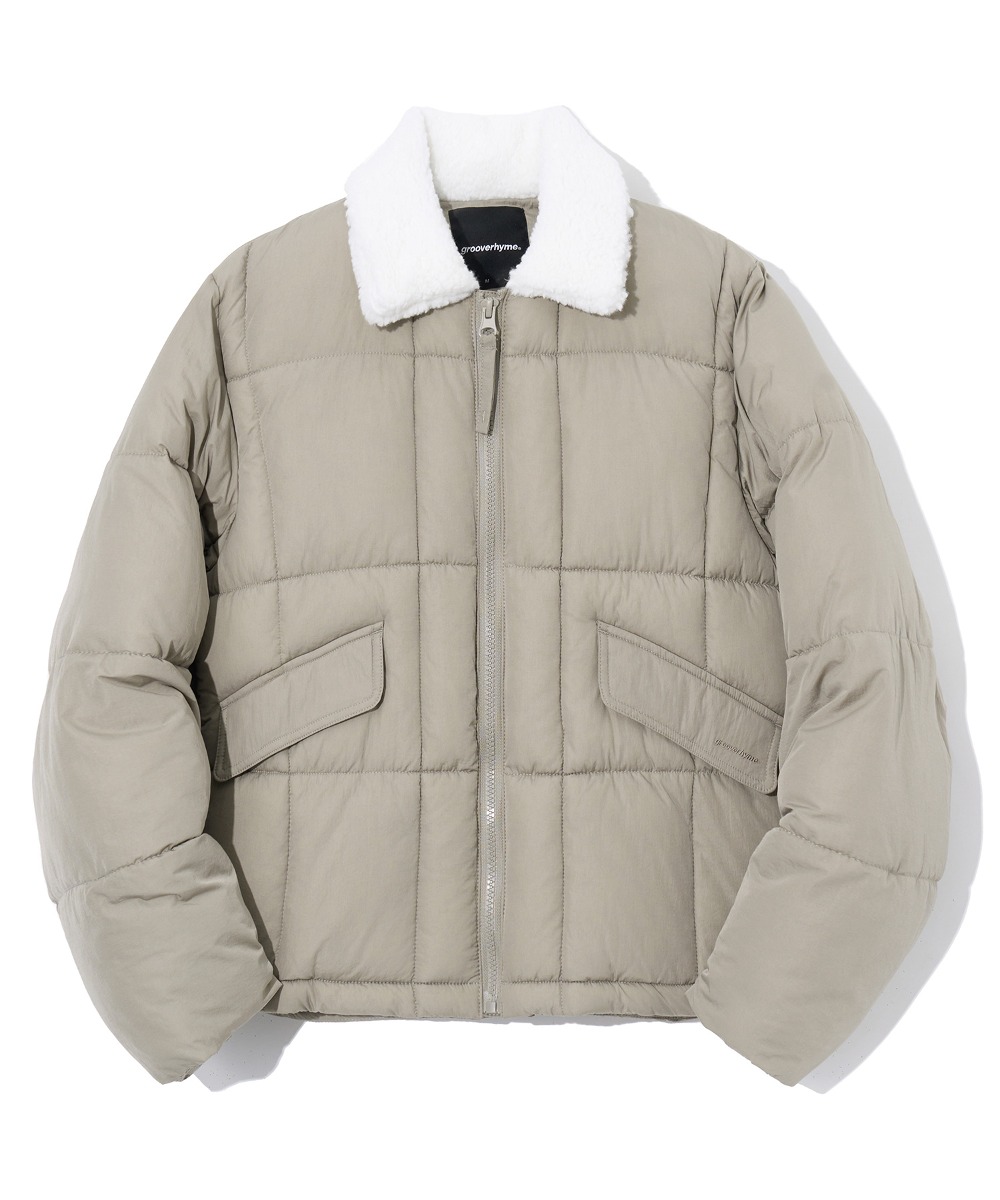 (W) BOA FUR COLLAR QUILTED PADDING (BEIGE) [LRSWCUP911M]