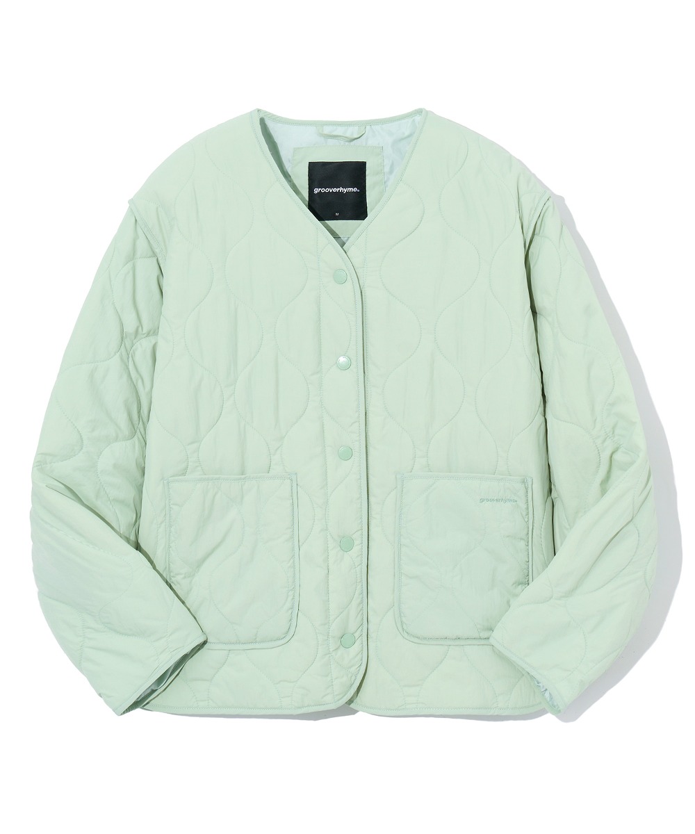(W) QUILTED PADDED CARDIGAN (MINT) [LRSWCUP909M]