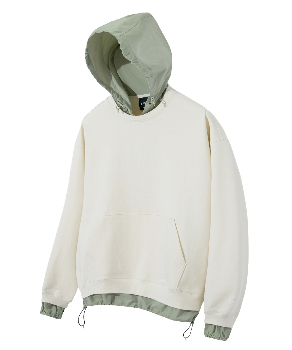 Utility Layered Detail Hoodie (Ivory) [LSRSCTH106M]