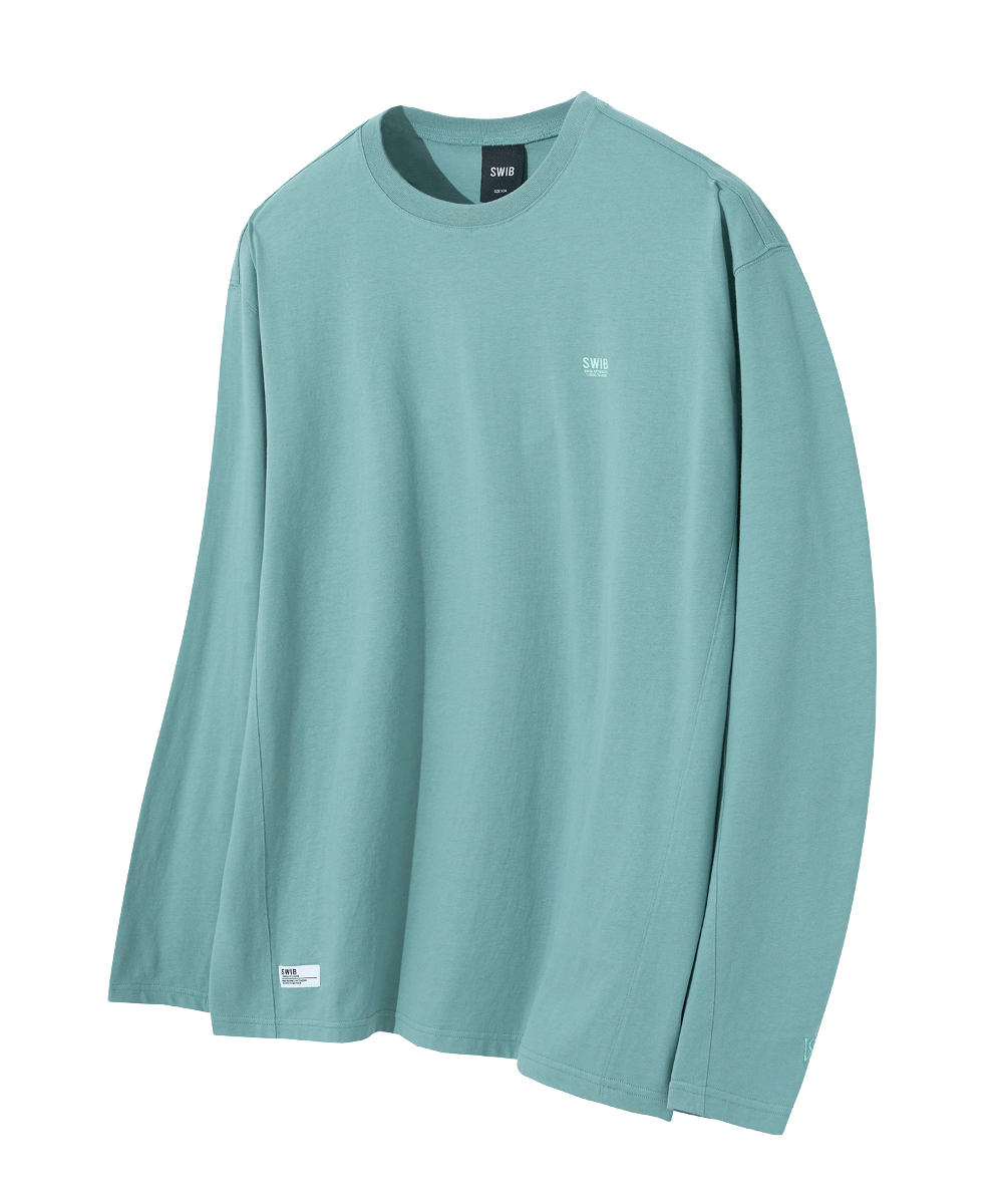 Basic Seam Point Long Sleeve T-shirts (Dark Mint) [LSRSCTR115M]