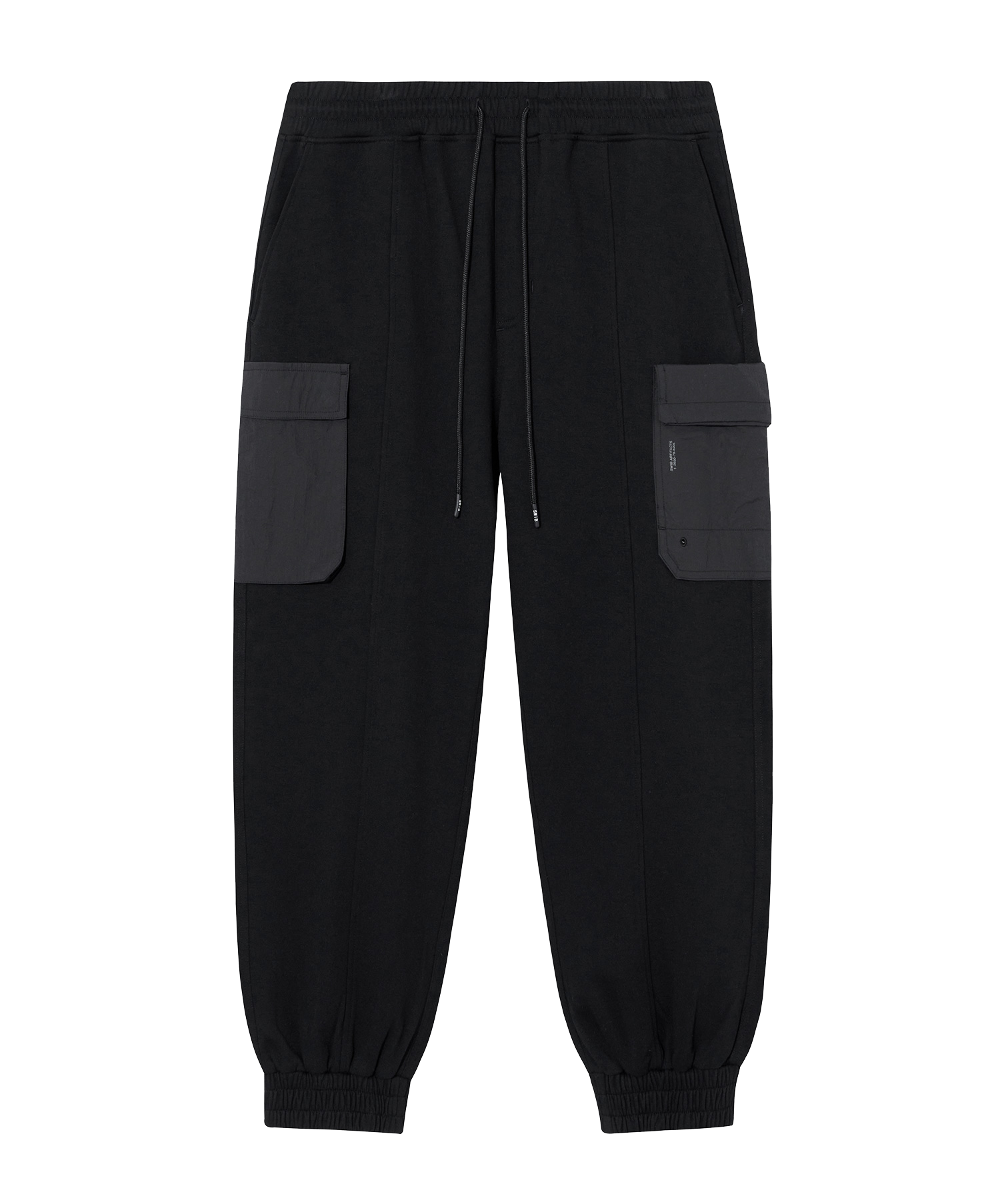 Edge Slit Pocket Jogger Pants (Black) [LSRSCPJ107M]