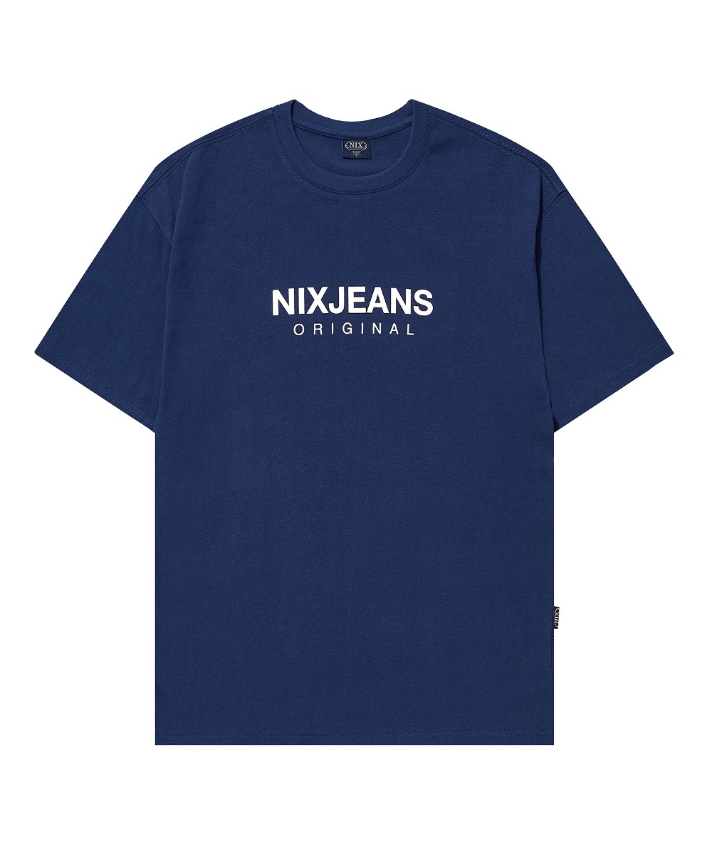 유니) 18수싱글 NIX 미니로고 반팔 티셔츠 (레귤러핏)(네이비) [LNSMCTR761M]