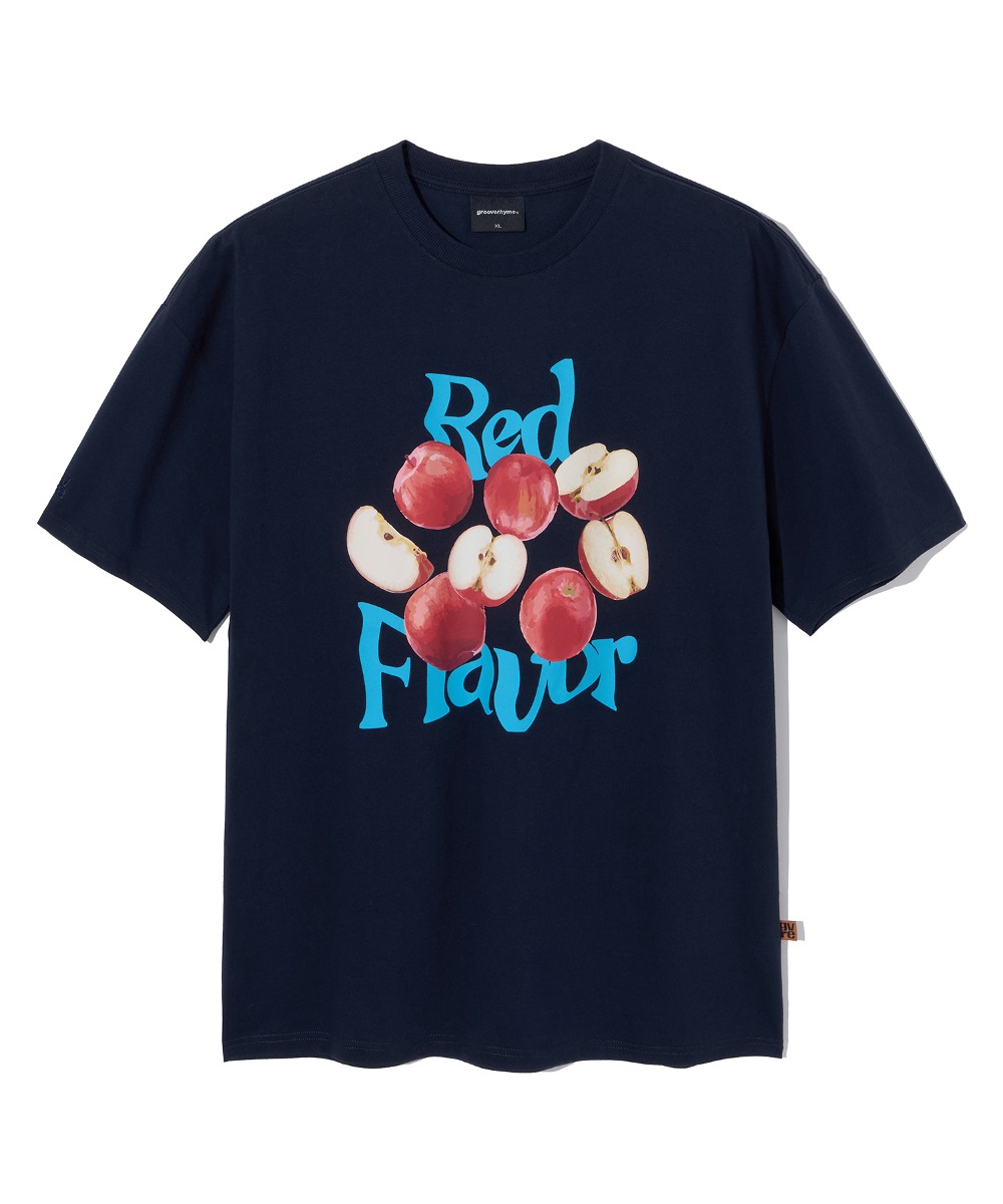 RED FLAVOR APPLE T-SHIRTS (NAVY) [LRRMCTA337M]