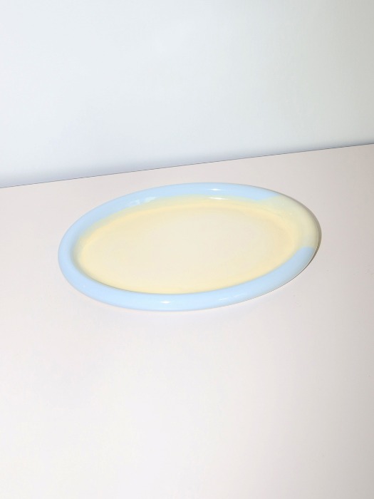 Ring Oval Plate - Sky &amp; Yellow
