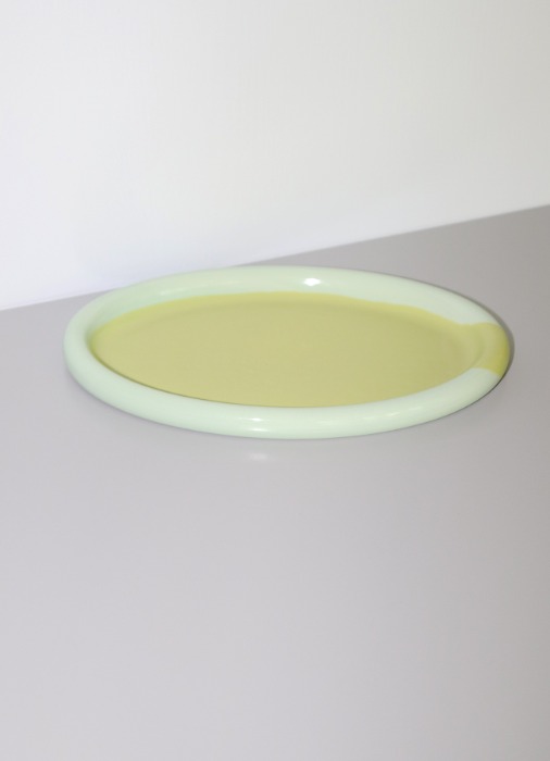 Ring Oval Plate - Mint/Yellow &amp; Green
