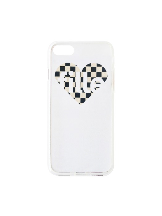 Heart Checker iPhone Case - Black &amp; Beige