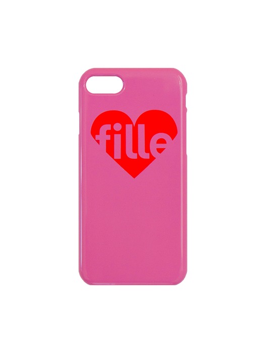유광 Heart iPhone Case - Pink