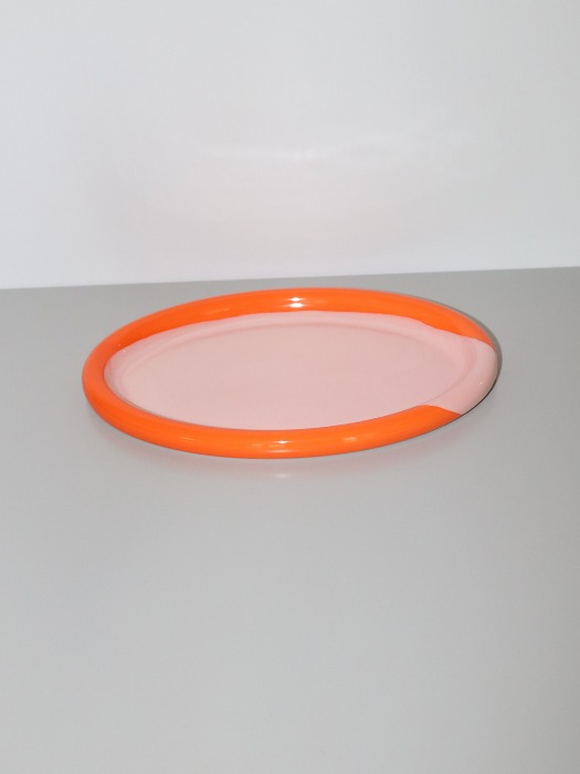 Ring Oval Plate - Orange &amp; Pink